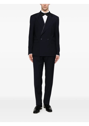 Tagliatore double-breasted satin-trim suit - Blue