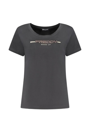 FREDDY rhinestone-embellished logo T-shirt - Grey