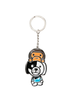 A BATHING APE® Baby Milo and dog-motif keyring - Silver