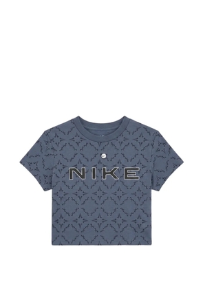 Nike logo-print cropped t-shirt - Blue