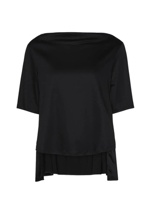 ELENA MIRO` boat-neck tiered top - Black