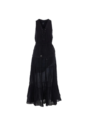 PINKO Casarsa lace-up tiered dress - Black