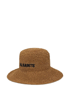 AllSaints Eli logo-embroidered sun hat - Brown