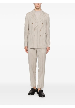 LUIGI BIANCHI MANTOVA pinstripe double-breasted suit - Neutrals