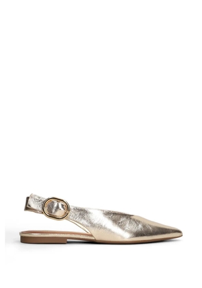 Arezzo buckle-fastening pointed-toe slingback ballet flats - Gold