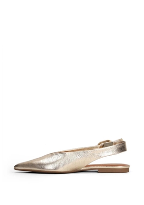 Arezzo buckle-fastening pointed-toe slingback ballet flats - Gold