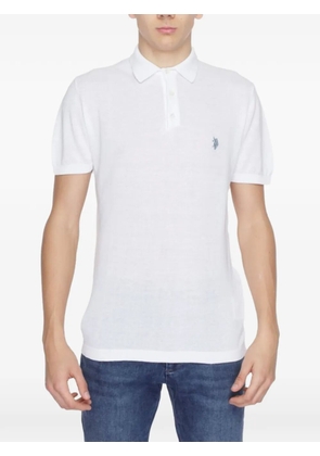 U.S. POLO ASSN. logo-embroidered short-sleeves polo shirt - White