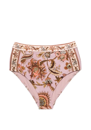 ZIMMERMANN Aster floral-print bikini bottoms - Pink