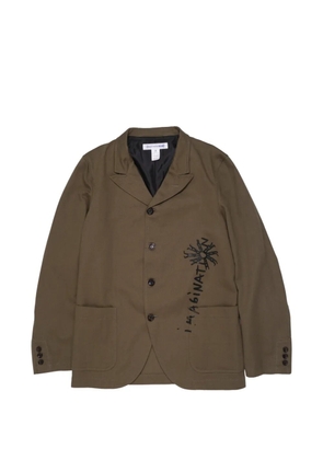 Comme Des Garçons Shirt graphic-print notched-lapel jacket - Green