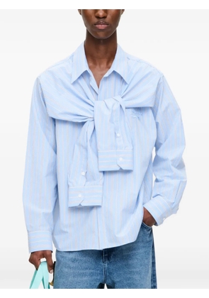 Charles Jeffrey Loverboy stripe-print knotted-detail shirt - Blue