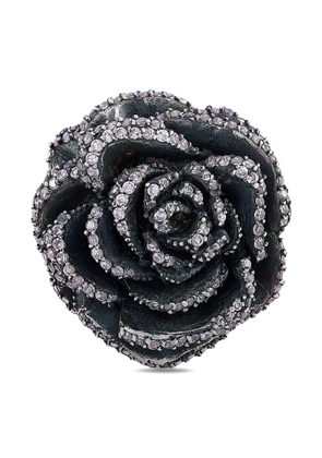 King Baby pre-owned silver Rose cubic zirconia ring