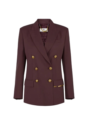 Elisabetta Franchi peaked-lapel double-breasted blazer - Brown