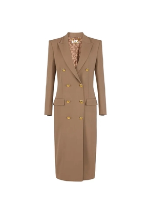 Elisabetta Franchi double-breasted buttoned coat - Brown