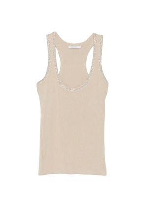 Patrizia Pepe rhinestone-embellished tank top - Neutrals