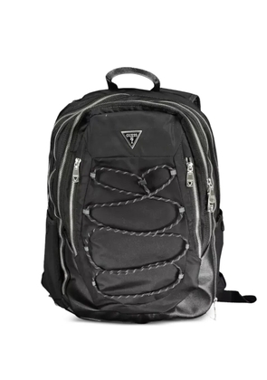 GUESS USA bungee-cord logo-plaque backpack - Black