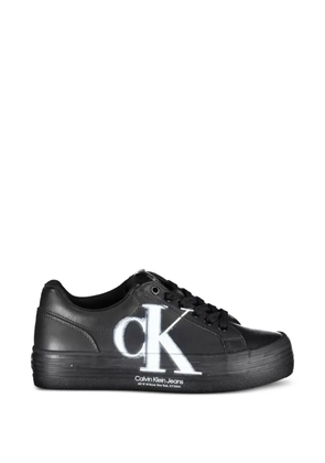 Calvin Klein logo-print platform sneakers - Black