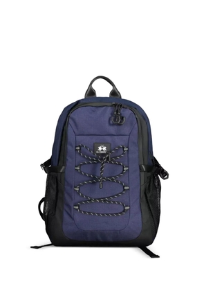 La Martina bungee-cord logo-patch backpack - Blue