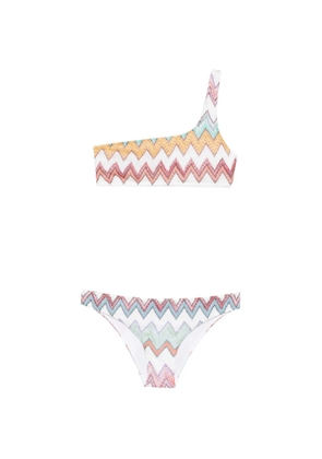 Missoni zigzag-knit one-shoulder bikini - White