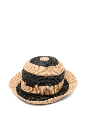 Paul Smith striped braided raffia hat - Neutrals