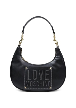 Love Moschino logo-patch topstitching tote bag - Black