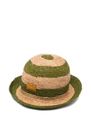 Paul Smith striped raffia hat - Green