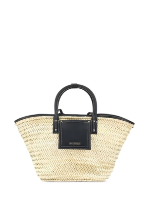 Jacquemus Soli leather-trim woven basket bag - Neutrals
