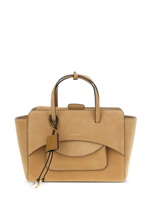 HIDESINS medium Flap suede tote bag - Neutrals