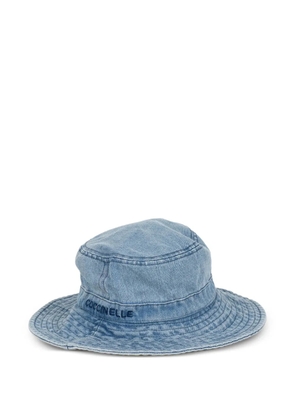 Coccinelle logo-embroidered denim bucket hat - Blue