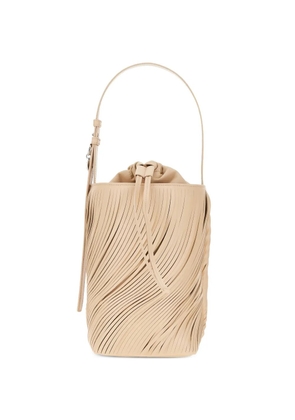 Emporio Armani fringe-detailed leather bucket bag - Neutrals