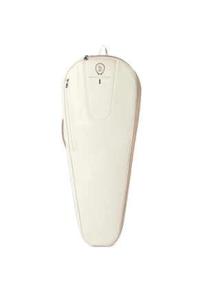 Brunello Cucinelli logo-print pebbled racket cover - Neutrals