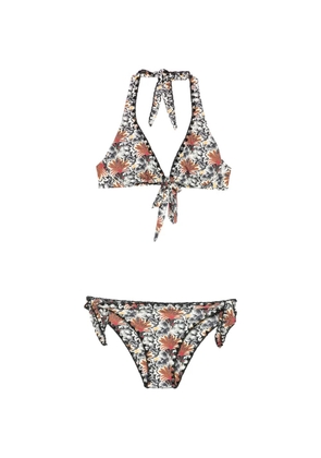 Anjuna floral-print crochet-trim bikini - Neutrals
