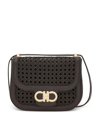 Ferragamo small Gancini North-South cross body bag - Brown