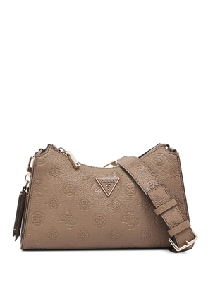 GUESS USA Cresidia embossed logo-plaque cross body bag - Brown