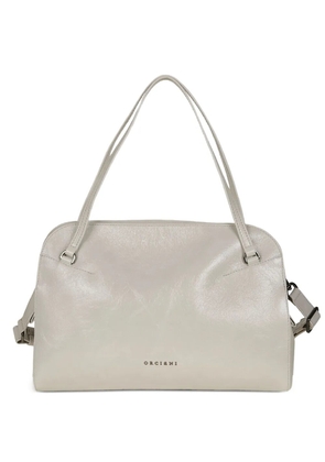 Orciani grained leather shoulder bag - Neutrals