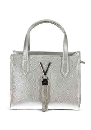 MARIO VALENTINO Divina textured-metallic tote bag - Silver