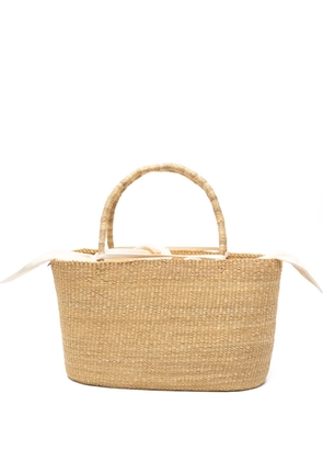 Muun maxi Echo woven straw tote bag - Neutrals