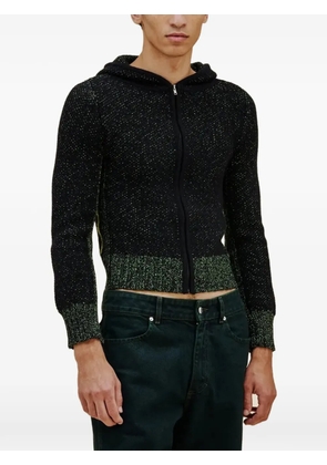 Eckhaus Latta Drift zip-up merino hoodie - Black