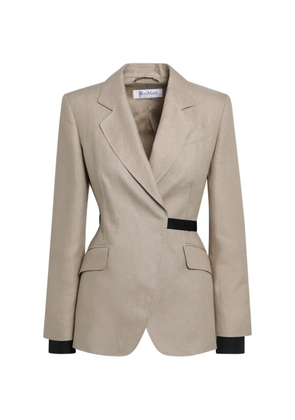 Max Mara double-breasted linen blazer - Neutrals