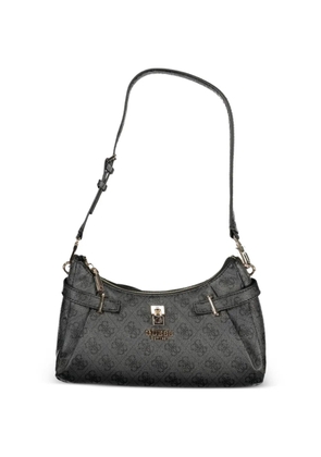 GUESS USA monogram-print pebbled shoulder bag - Black