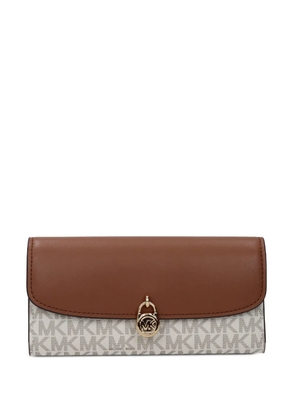 Michael Kors logo-monogram padlock wallet - Neutrals