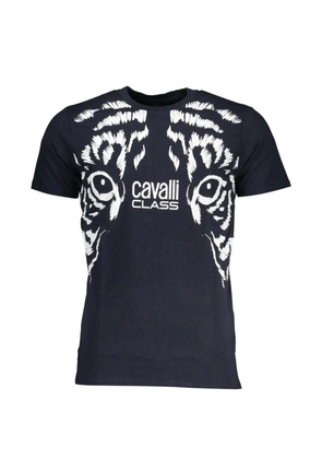 Cavalli Class tiger-print logo-detail T-shirt - Blue