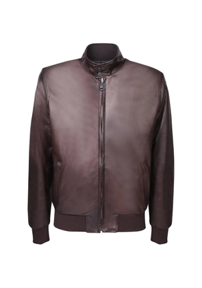 Dell'oglio reversible leather bomber jacket - Brown