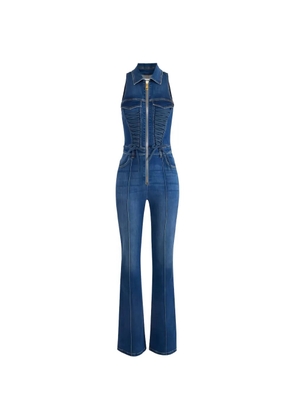 Elisabetta Franchi sleeveless denim jumpsuit - Blue