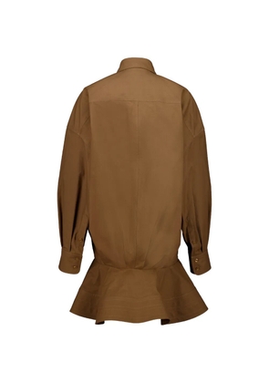 Stella McCartney ruffled-hem mini dress - Brown