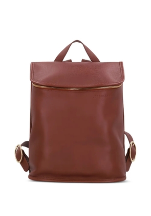 Longchamp medium Le Foulonné leather backpack - Brown