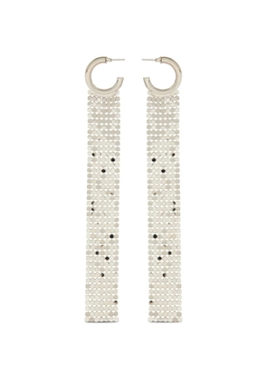 Rabanne chainmail-drop hoop earrings - Silver