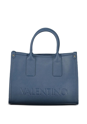 MARIO VALENTINO debossed-logo pebbled tote bag - Blue