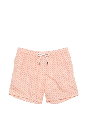Barba floral-print drawstring swim shorts - Orange