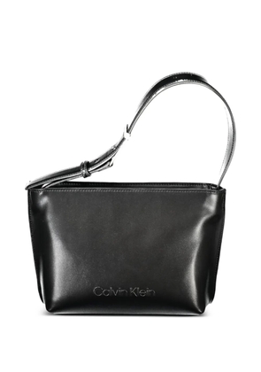 Calvin Klein logo-debossed zip-top tote bag - Black