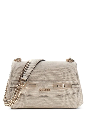 GUESS USA Melinda lizard-effect chain satchel bag - Neutrals
